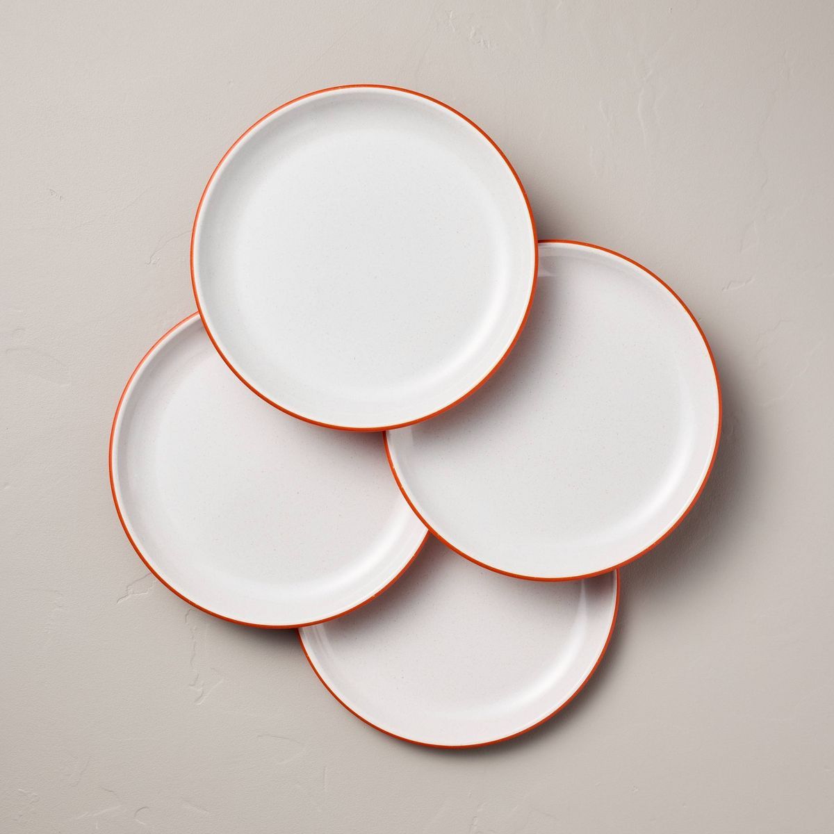 4pk 10.5" Colored Base Melamine Dinner Plates Cream/Poppy - Hearth & Hand™ with Magnolia | Target