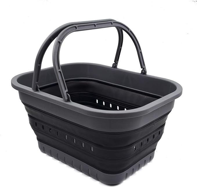 SAMMART 19L (5 Gallon) Collapsible Tub with Handle - Portable Outdoor Picnic Basket/Crater - Fold... | Amazon (US)