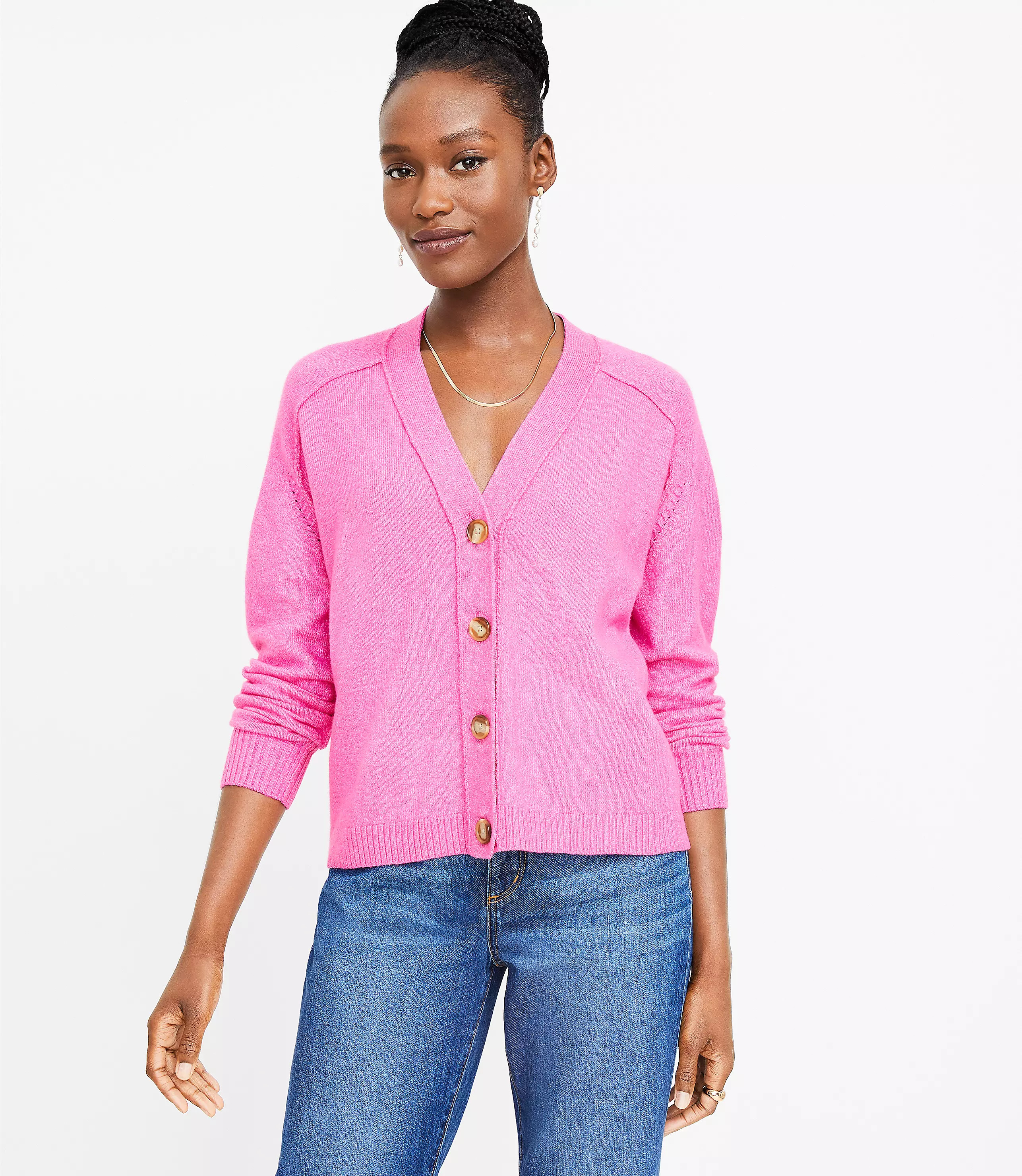 Cropped V-Neck Cardigan | LOFT