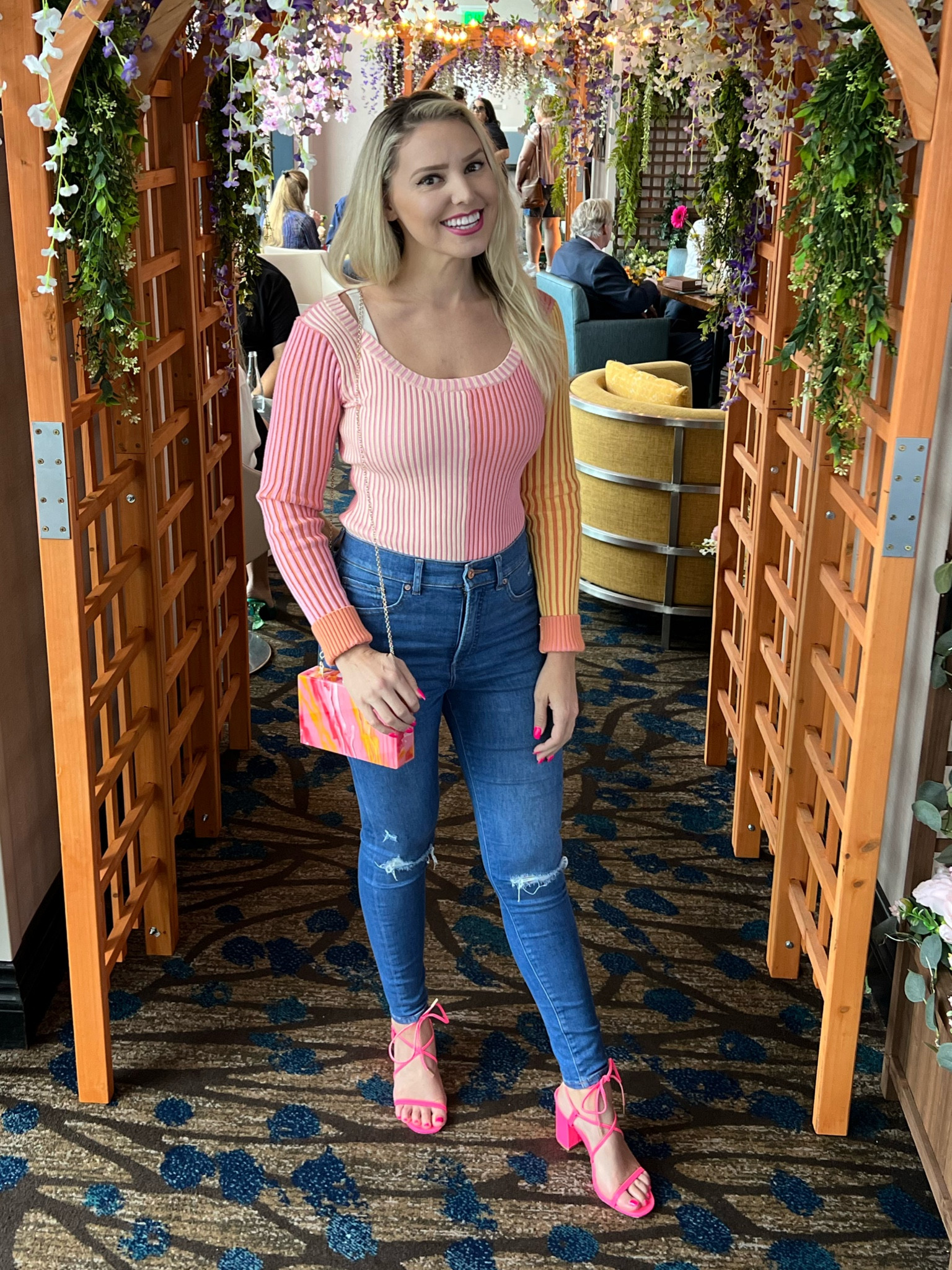 I call this fit: “Big Spring Energy”
Perfect for any fun spring or summer occasion! Pink and orange color block bodysuit, spring outfit, Mother’s Day outfit, pink outfit, brunch outfit, ootd, pink shirt, cute pink shoes, pink heels, pink purse, cute ootd. 

#LTKstyletip #LTKGiftGuide #LTKfamily