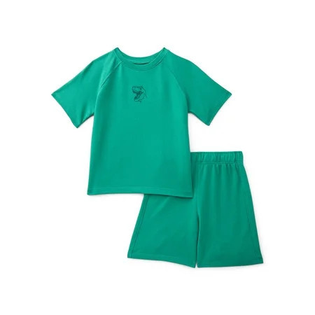 Wonder Nation Little Boys Short Sleeve French Terry Outfit Set, 2-Piece, Sizes 4-10 | Walmart (US)