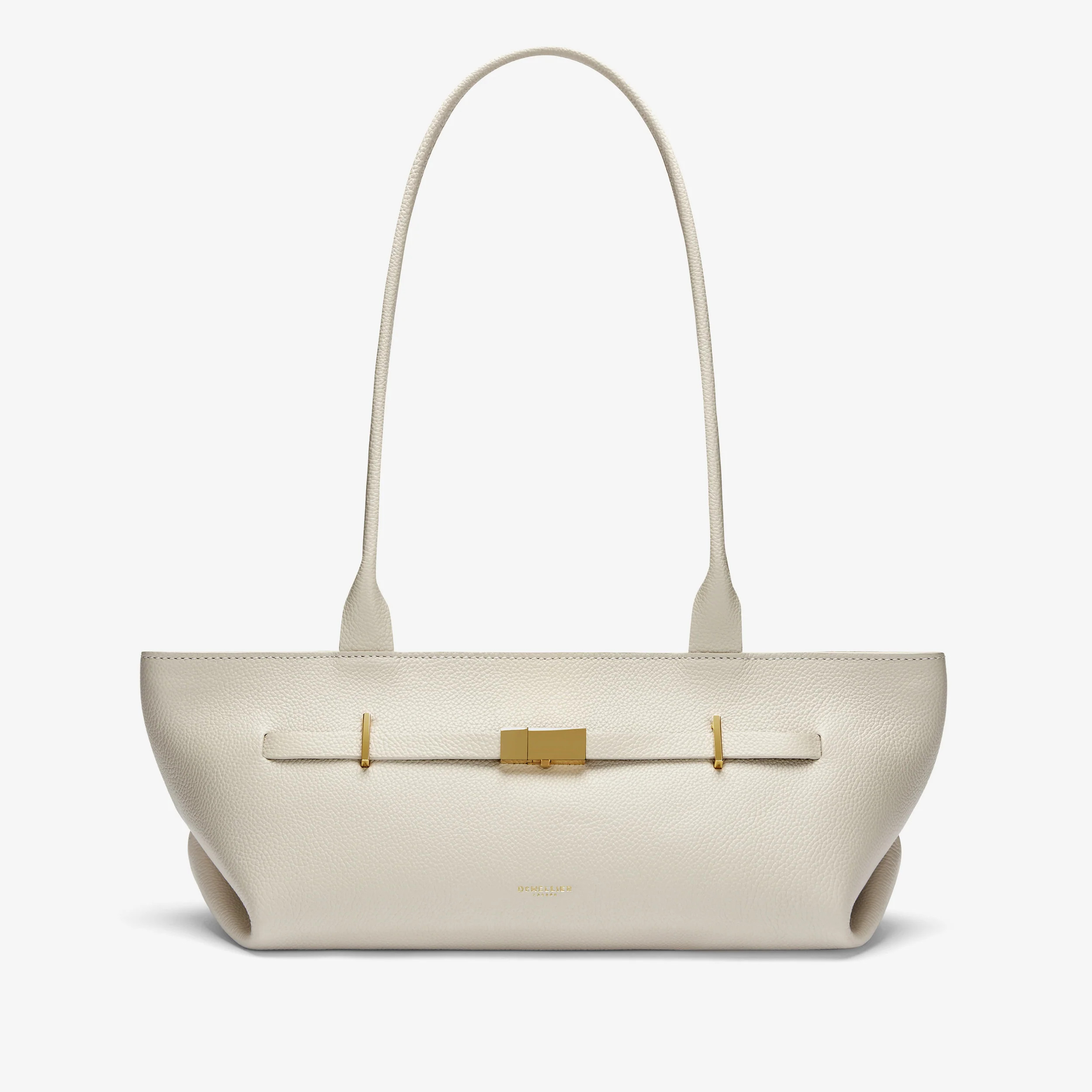DeMellier The New York Shoulder in Off-White Small Grain Leather Shoulder bag | DeMellier