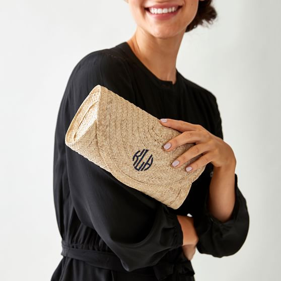 PALM LEAF ROUNDED CLUTCH | Mark and Graham