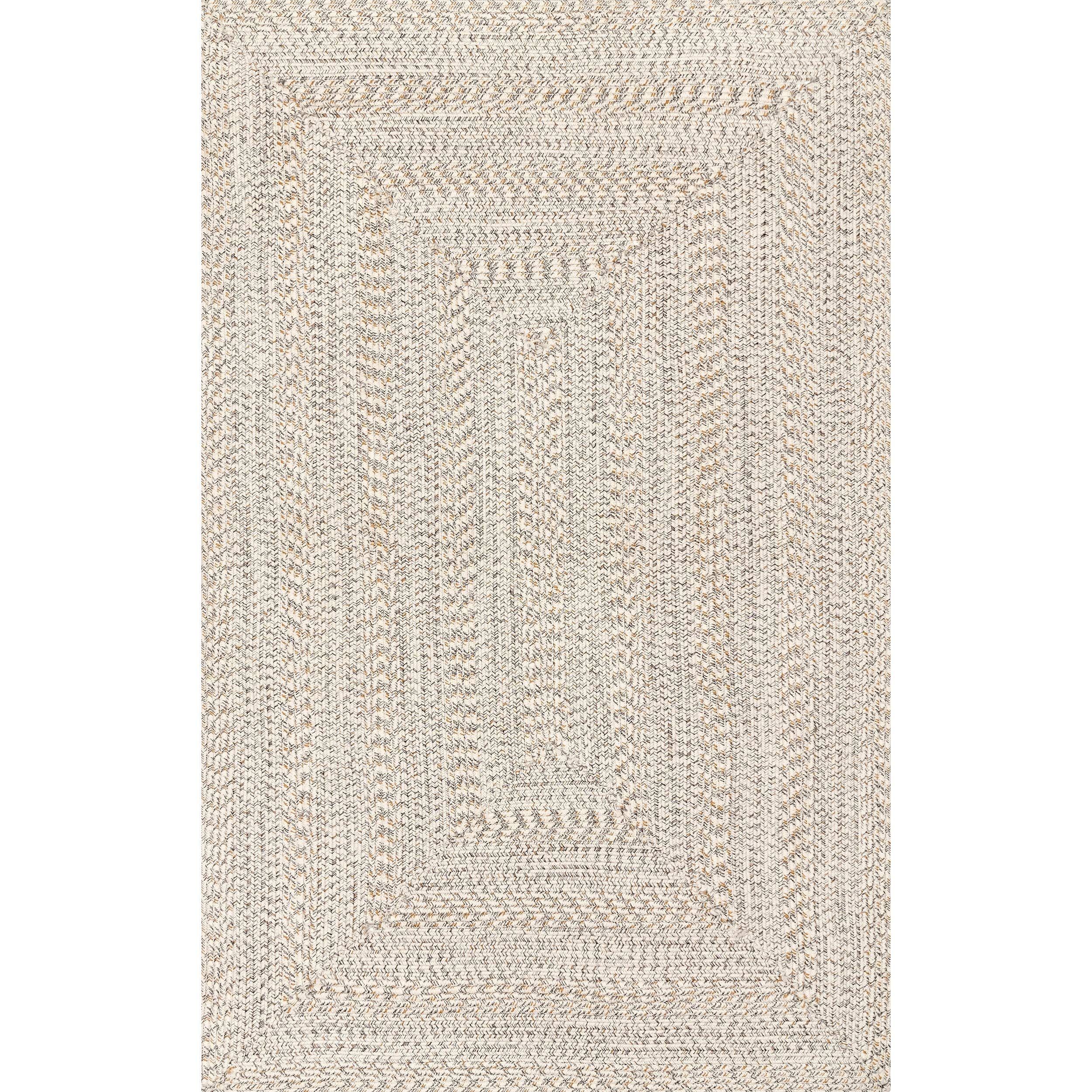 nuLOOM Tegan Textured Solid Outdoor Rug, 6' x 9', Ivory | Amazon (US)