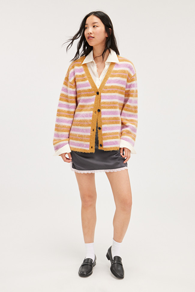 Fluffy knit cardigan | Monki