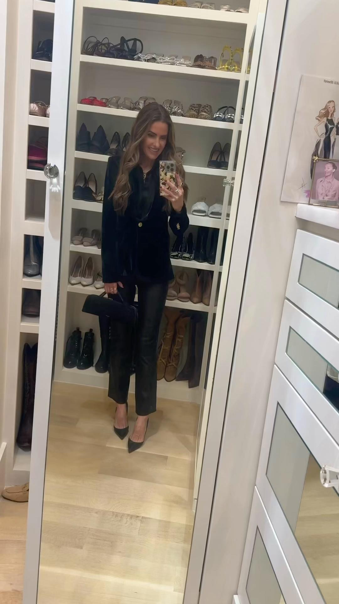saturday night date night off for our 2nd time to @mamanirestaurant ♥️♥️ wearing the perfect holiday soirée look to add to your wardrobe before all of your holiday parties or next night out! 

a gorgeous velvet blazer by one of my fav blazer brands! 

+ i’ve linked the rest of my look below (these leather pants are everything so worth the splurge) & so many fabulous look a like blazers too! 

#LTKSaleAlert #LTKOver40 #LTKHoliday