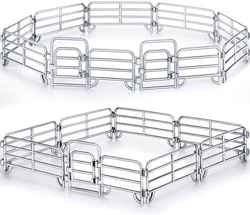 40 Pieces Horse Corral Fencing Accessories Playset Plastic Farm Fence Toy for Farm Barn Paddock Hors | Amazon (US)