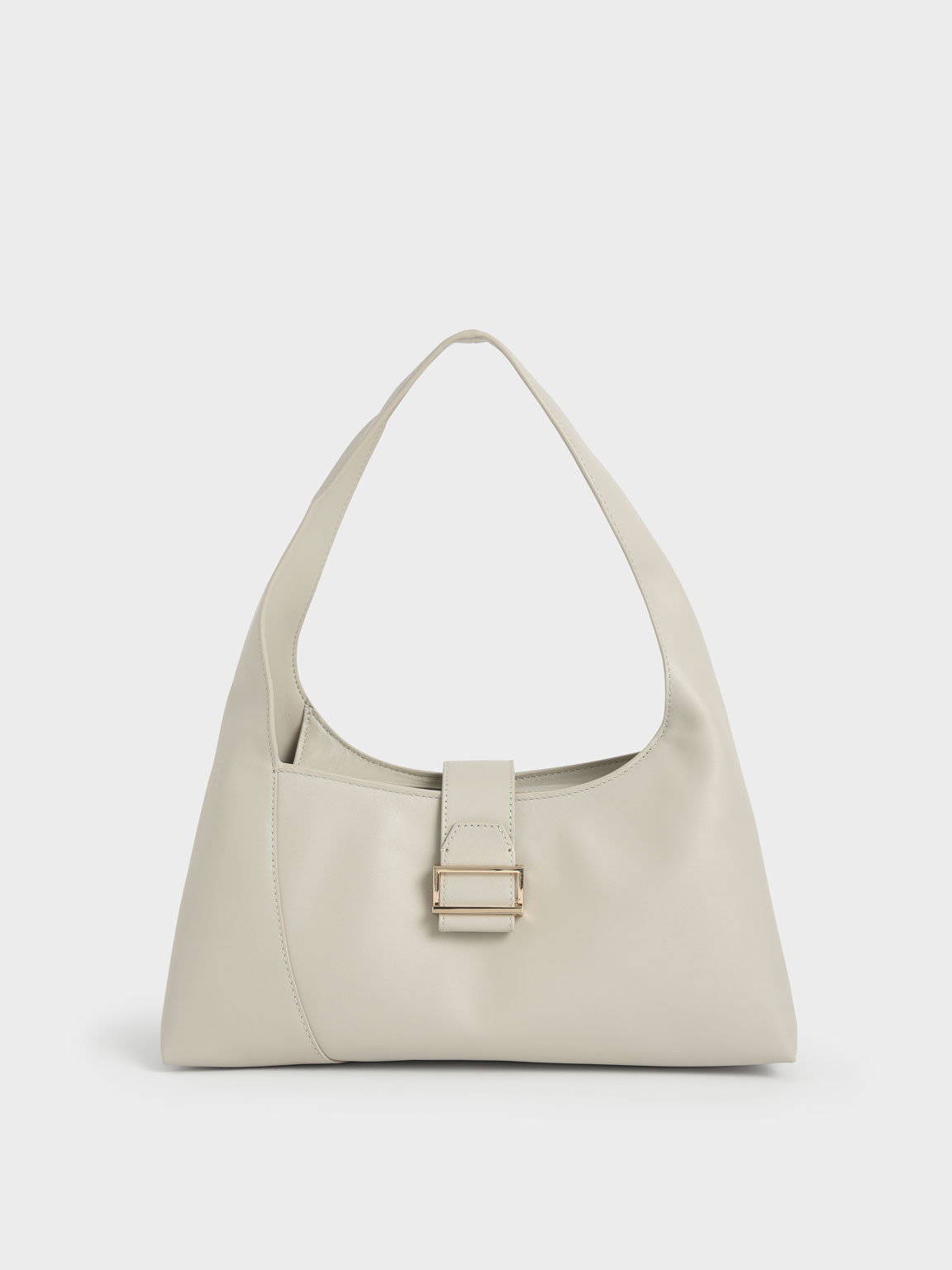 Leather Hobo Bag
 - Chalk | Charles & Keith US