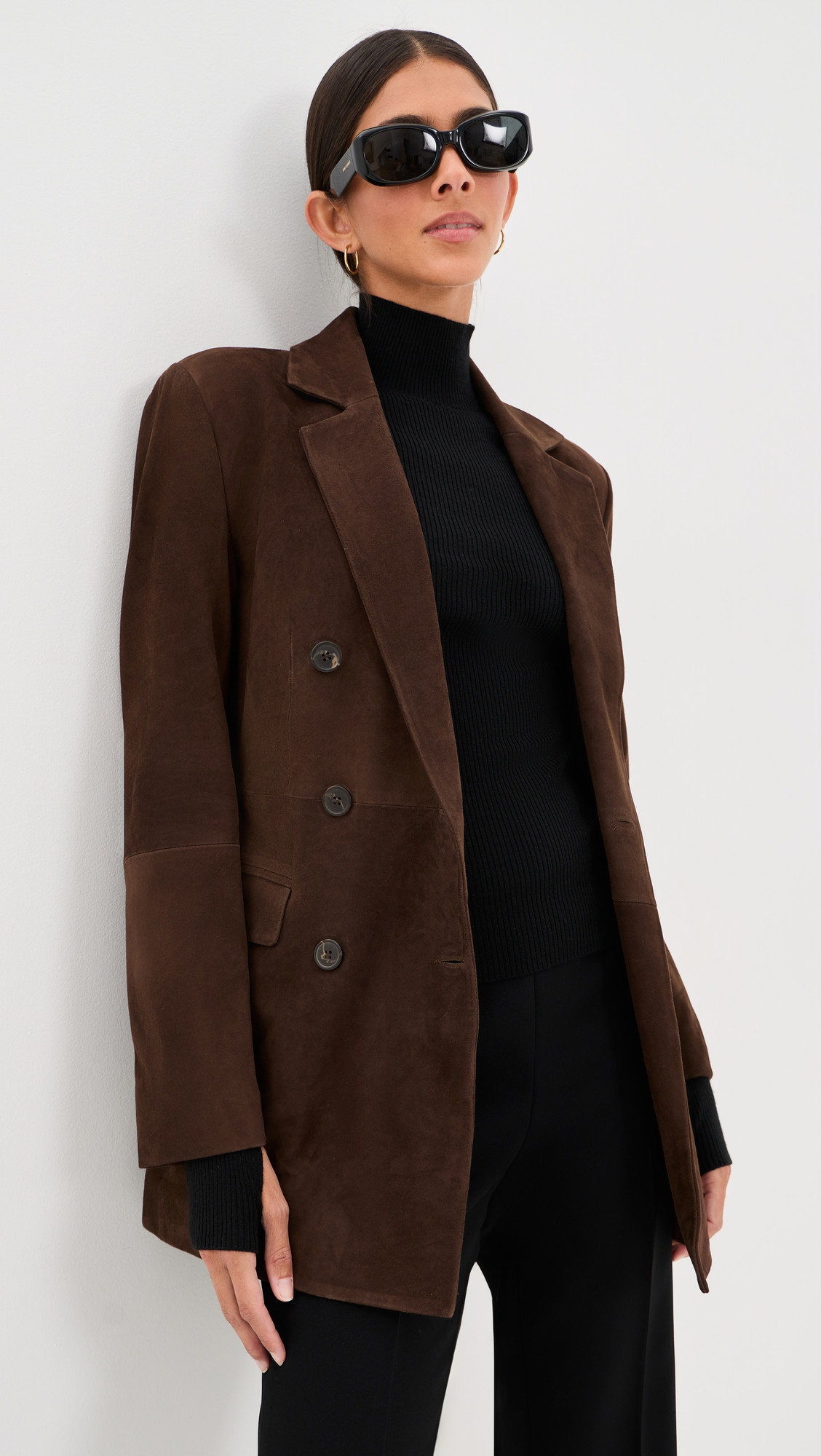 ARMA Safia Suede Blazer Mud Brown 34 | Shopbop