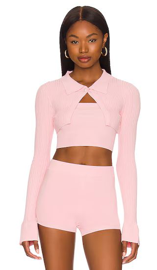 Gladis Tube Top Cardigan in Pink | Revolve Clothing (Global)