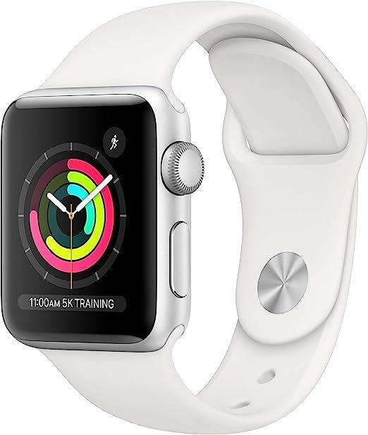 Apple Watch Series 3 (GPS, 38mm) - Silver Aluminum Case with White Sport Band | Amazon (US)