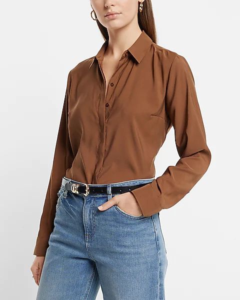 Satin Portofino Shirt | Express