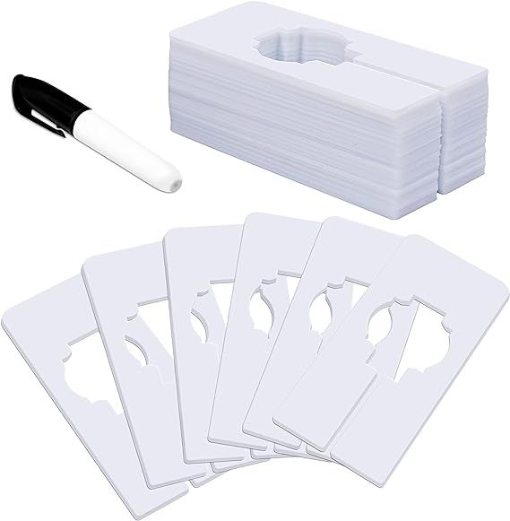 30 PCS Rectangular White Plastic Closet Dividers with a Bonus Marker, Writable and Reusable for S... | Amazon (US)