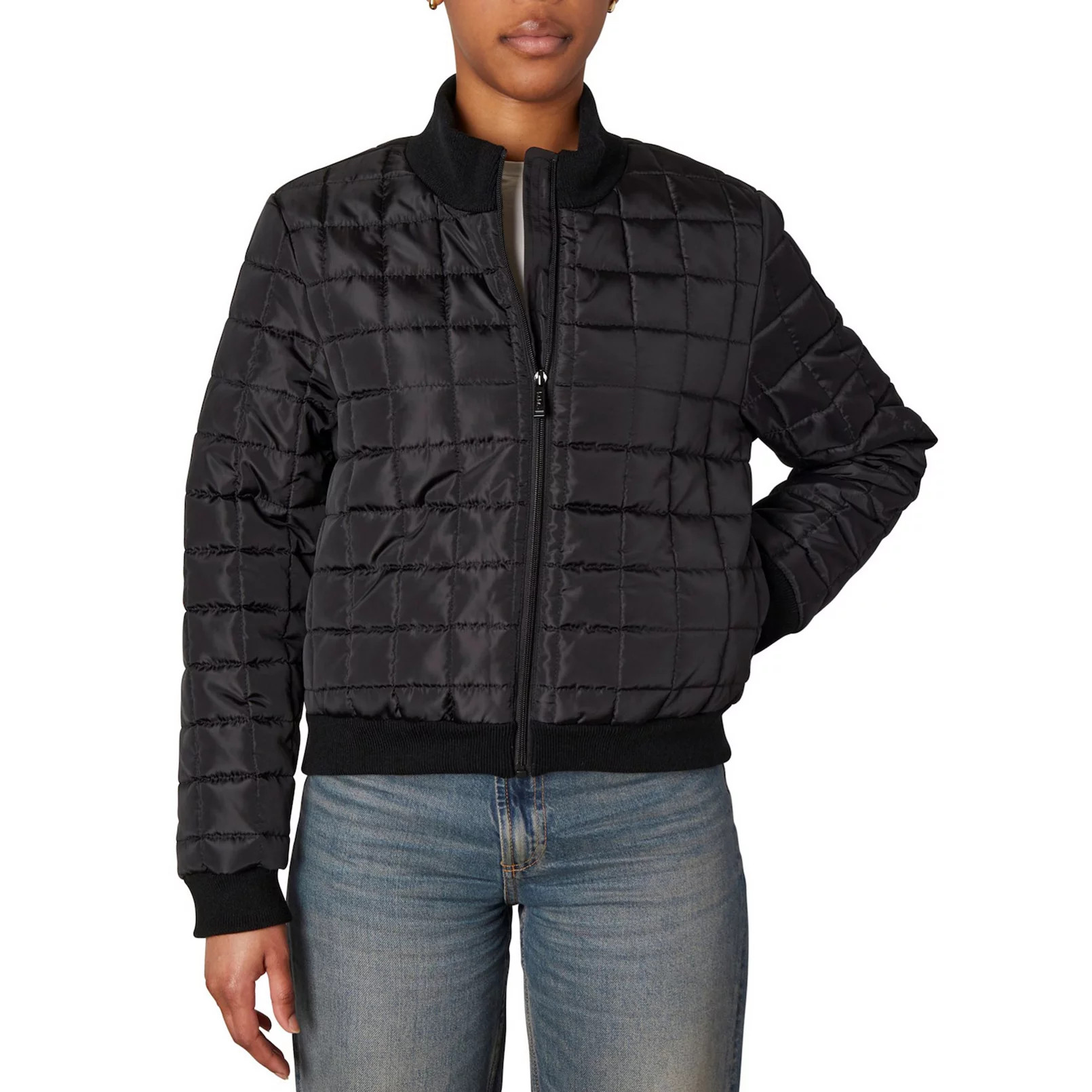 Women's Nicole Miller Faux Memory Square Quilt Bomber Jacket | Kohl's