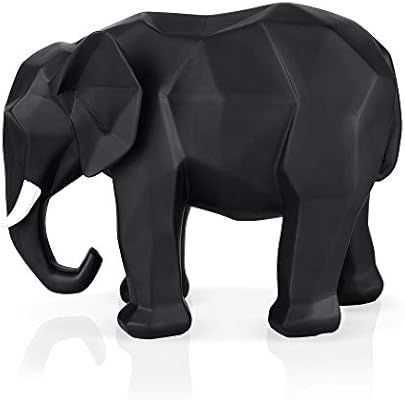 Home Décor Elephant Statue, Interior Design Modern Figurine, Black Geometric Boho Chic Hand Scul... | Amazon (US)