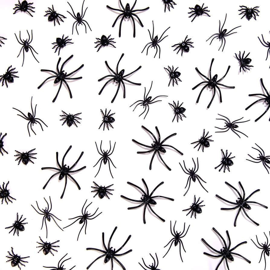 JIALWEN 120 Pieces Realistic Plastic Spiders 3 Sizes Small Spider Toys Black Fake Spiders Hallowe... | Amazon (US)
