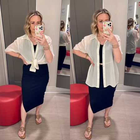 Super cute Oversized Sheer Button-Down Shirts - Wild Fable brand new at Target. Perfect for summer. Wearing S. Only $20. 






New at  target, target fashion, target style 

#LTKFindsUnder50 #LTKOver40 #LTKSeasonal