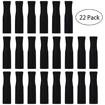 22Pcs Reusable Straws Tips, Silicone Straw Tips, Black Food Grade Straws Tips Covers Only Fit for... | Amazon (US)