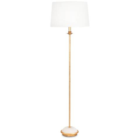 Regina Andrew Fisher 62" White Drum and Gold Leaf Floor Lamp | Lamps Plus