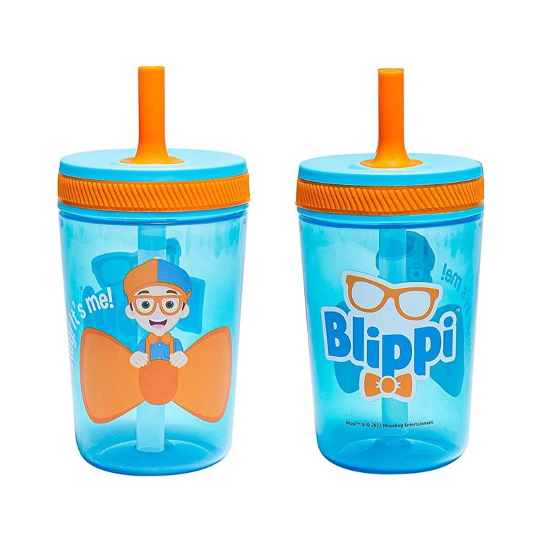 Zak Designs 15oz Blippi Kelso Travel Straw Tumbler Plastic and Silicone with Leak-Proof Straw Val... | Walmart (US)