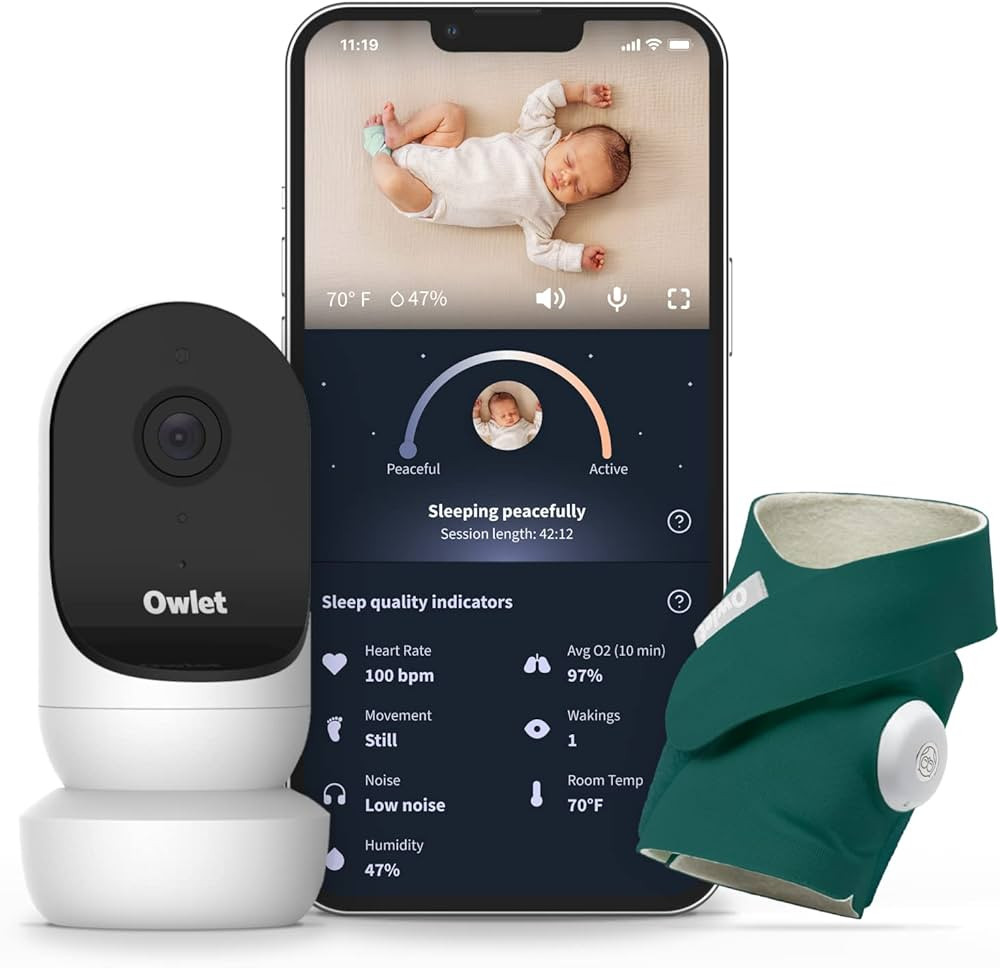 Owlet Dream Duo 2 Smart Baby Monitor - 1080p HD Video Baby Monitor with Dream Sock - Baby Foot Mo... | Amazon (US)