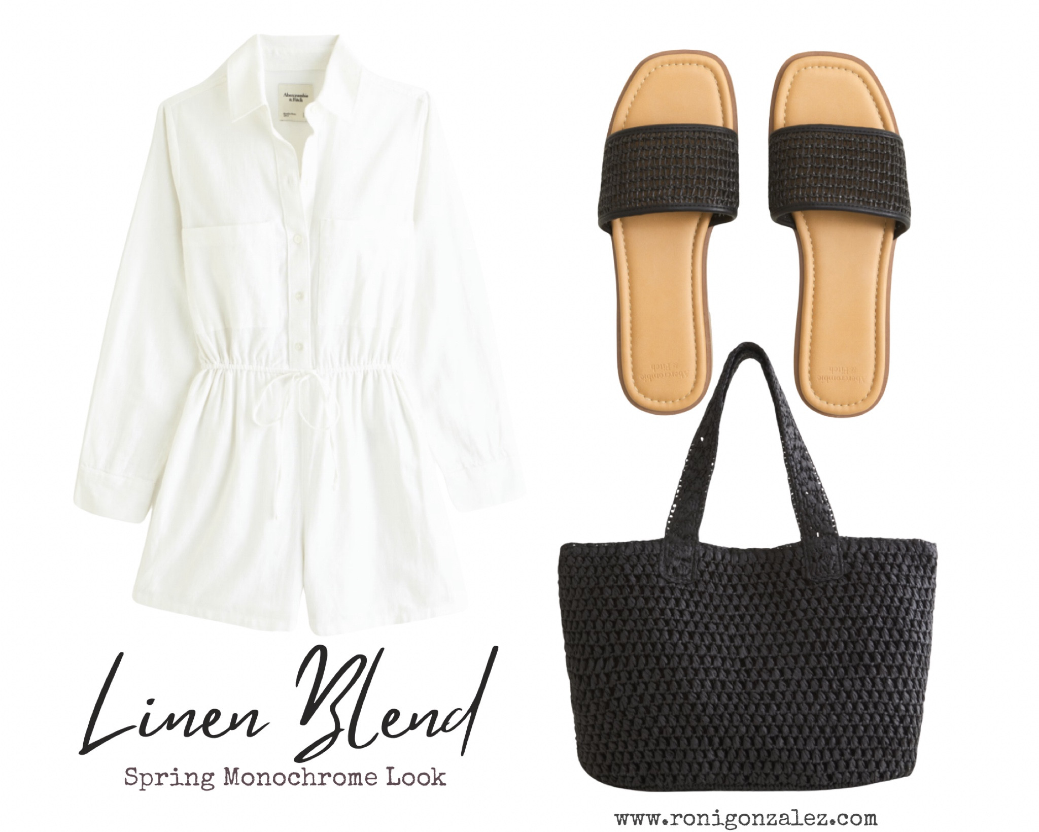 White Linen-Blend Romper | Abercrombie & Fitch | Spring Look 

#LTKstyletip #LTKSpringSale #LTKSeasonal