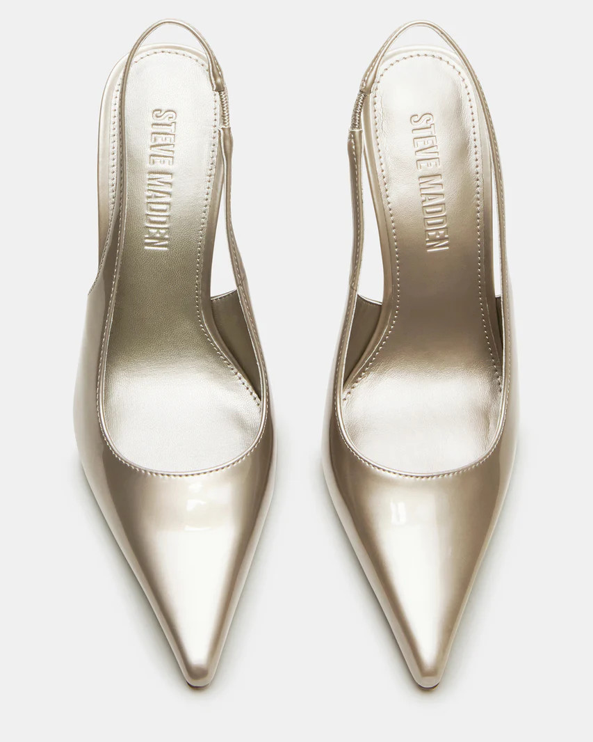 REYES Champagne Slingback Stiletto Pointed-Toe Pump Women's Heel | Steve Madden (US)