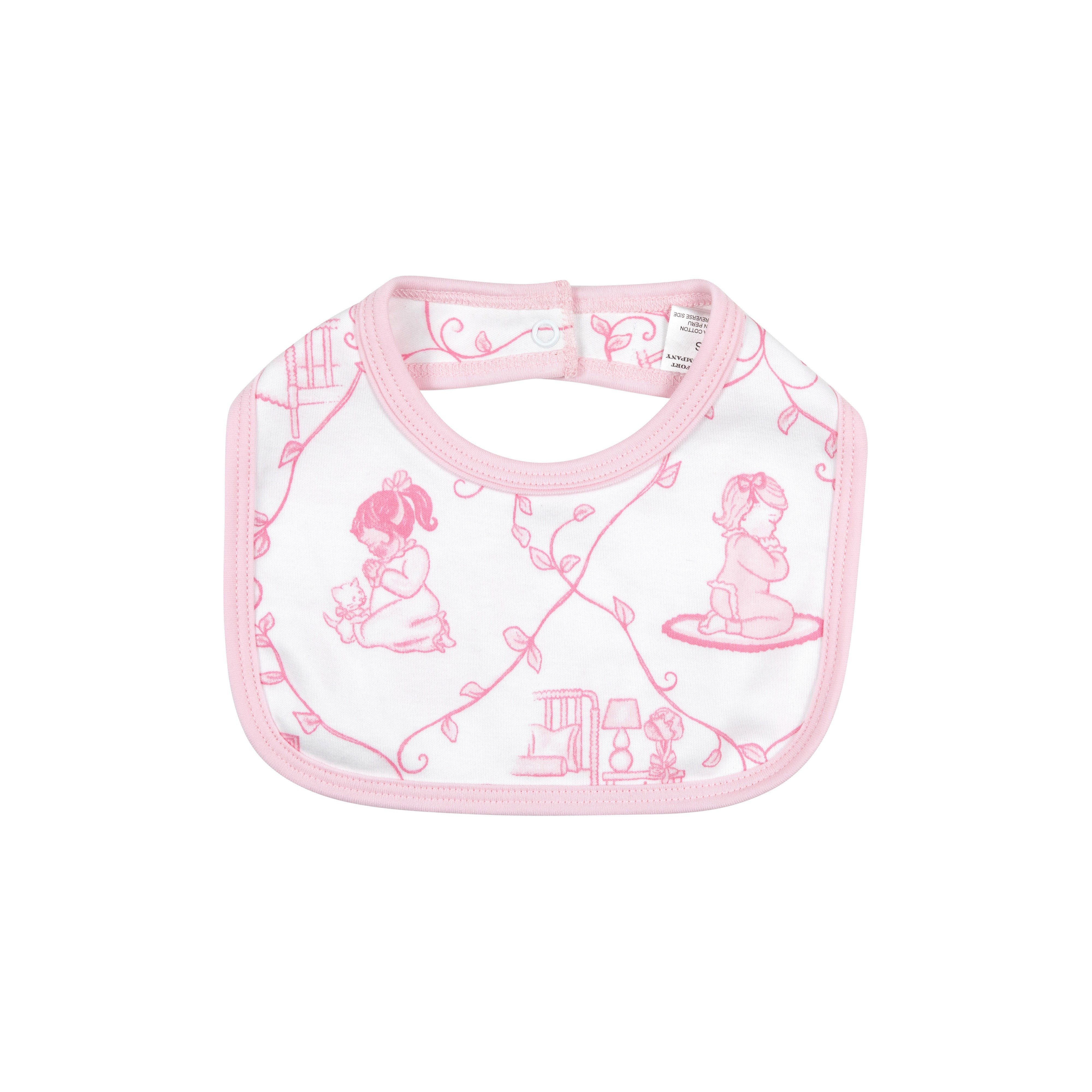 Bellyful Bib - Chinoiserie Channing with Palm Beach Pink | The Beaufort Bonnet Company