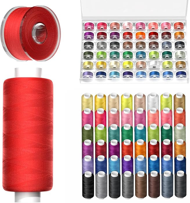 96Pcs Professional Sewing Thread Kit, 48 Colors 400 Yards/Spool, [Top Durability with 4-Ply Tight... | Amazon (US)