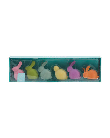 Set Of 6 Flocked Rabbits | TJ Maxx