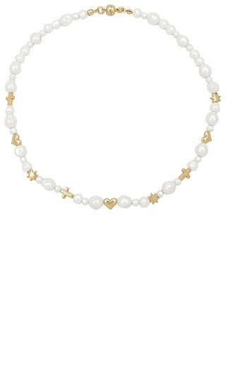 The Etoile Pearl Stud Necklace in Gold | Revolve Clothing (Global)