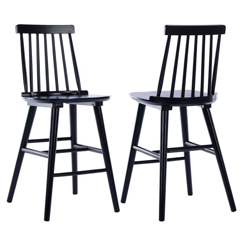 Hani Solid Wood 24'' Counter Stool (Set of 2) | Wayfair North America