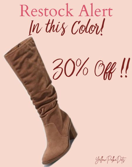 This popular taupe color is back in stock at Target! 🎯 Grab a pair before they’re gone again! TTS 

Slouch Boots | Fall Boots | Knee High Boots

#LTKstyletip #LTKshoecrush #LTKsalealert