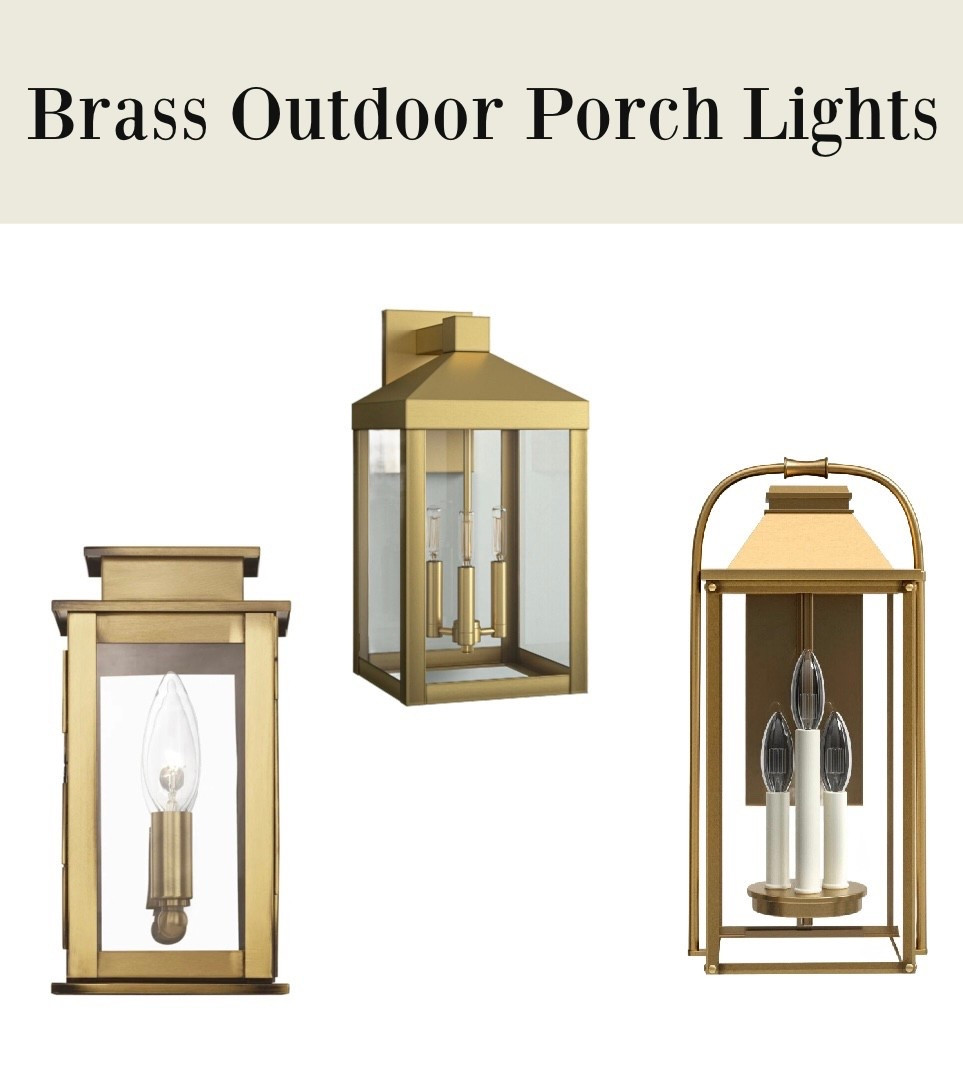Brass outdoor porch lights in a modern lantern style 


#LTKHome #LTKautumn #LTKSaleAlert