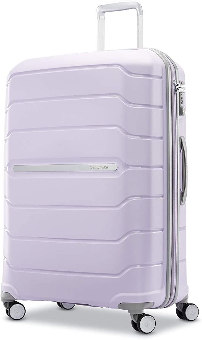 Samsonite Freeform Hardside Expandable with Double Spinner Wheels, Checked-Large 28-Inch, Lilac | Amazon (US)