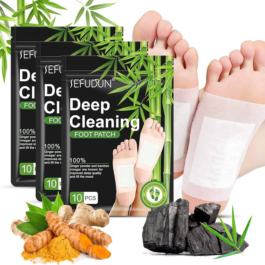 Foot Pads (30 PCS), Natural Bamboo Vinegar Ginger Powder Pad, 10 Count (Pack of 3) | Amazon (US)