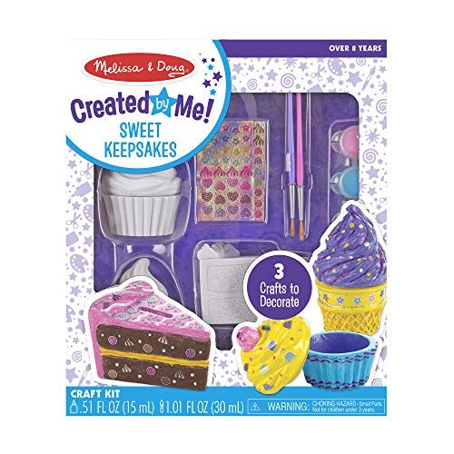 Melissa & Doug Sweet Keepsakes Craft Kit: 2 Decorate-Your-Own Treasure Boxes and a Cake Bank | Amazon (US)
