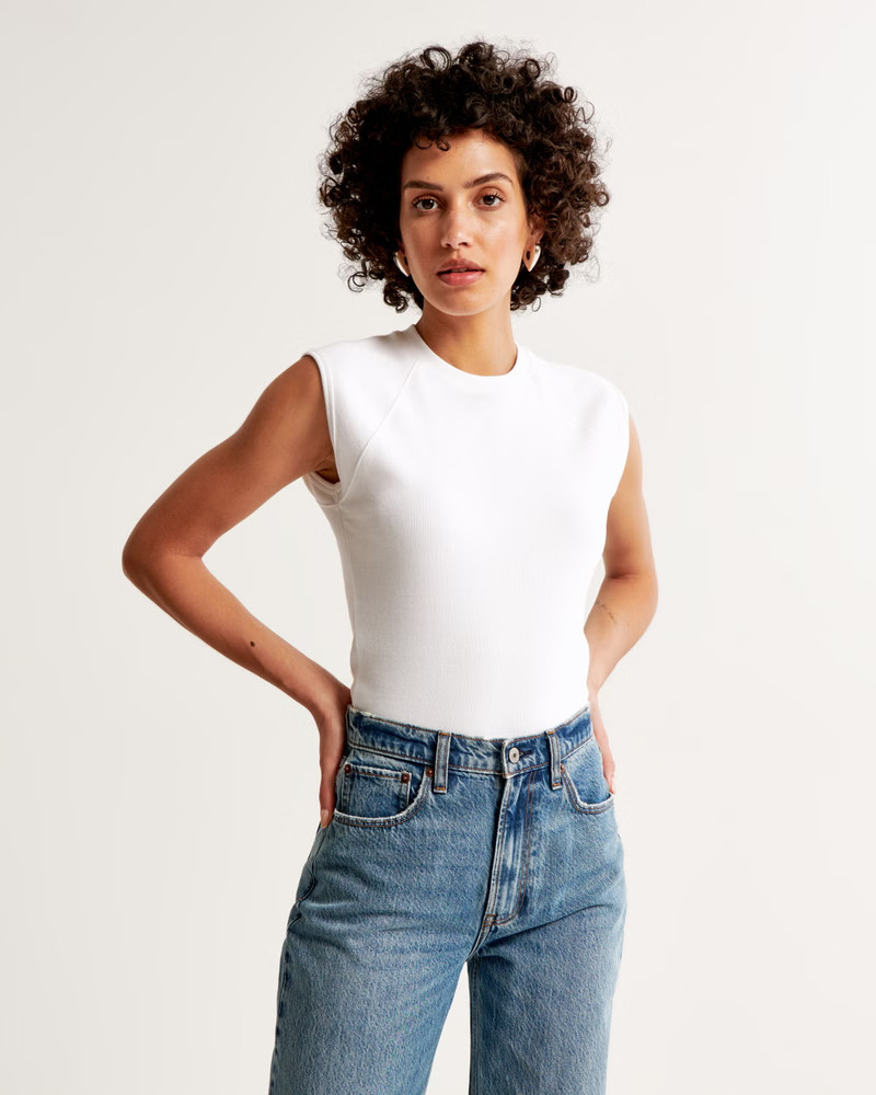 Women's Essential Tuckable Shell Rib Tee | Women's Tops | Abercrombie.com | Abercrombie & Fitch (US)