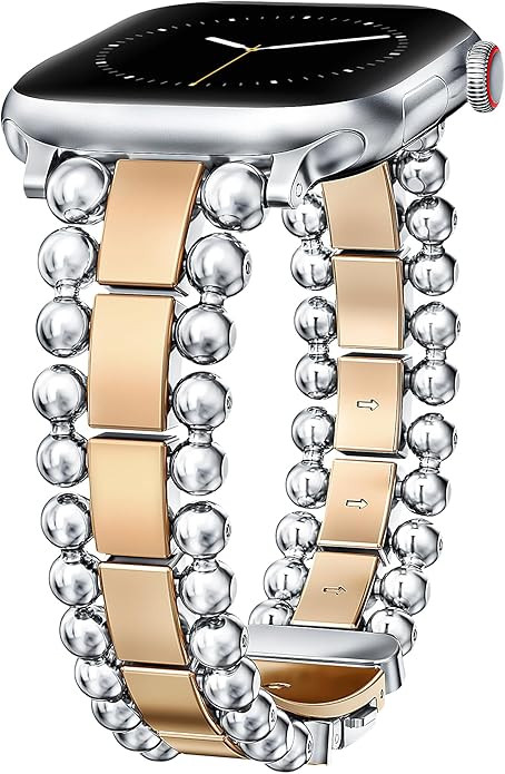 TOYOUTHS Beaded Bracelet Compatible with Apple Watch Bands 38/40/41/42/44/45/46/49mm Women, Dress... | Amazon (US)