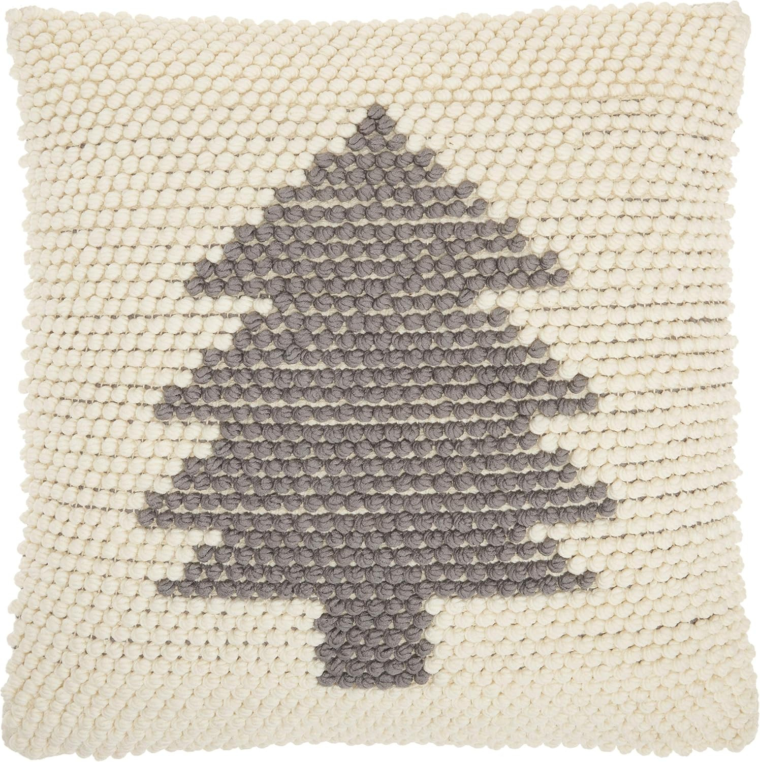 Mina Victory Holiday Pillows Xmas Tree Loops Ivory/Grey 20"X20" Throw Pillow | Amazon (US)