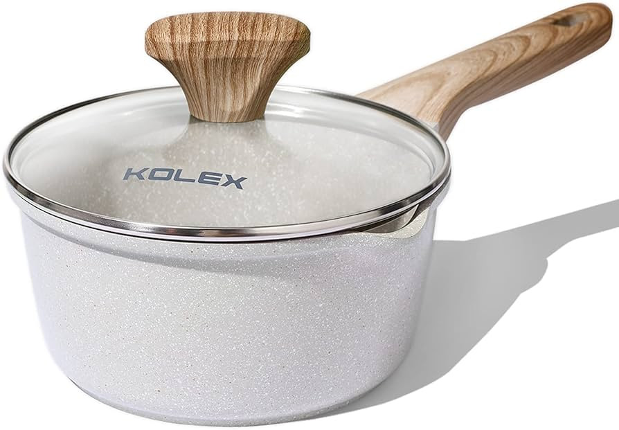 KOLEX 2 Quart Nonstick Sauce Pan With Lid, Nonstick Granite Saucepan for All Stove Top, Sauce Pan... | Amazon (US)