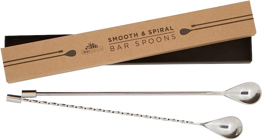 Heavyweight Bar Spoons - Set of two. (One Spiral & one Smooth Handle) Professional Quality Barspo... | Amazon (US)