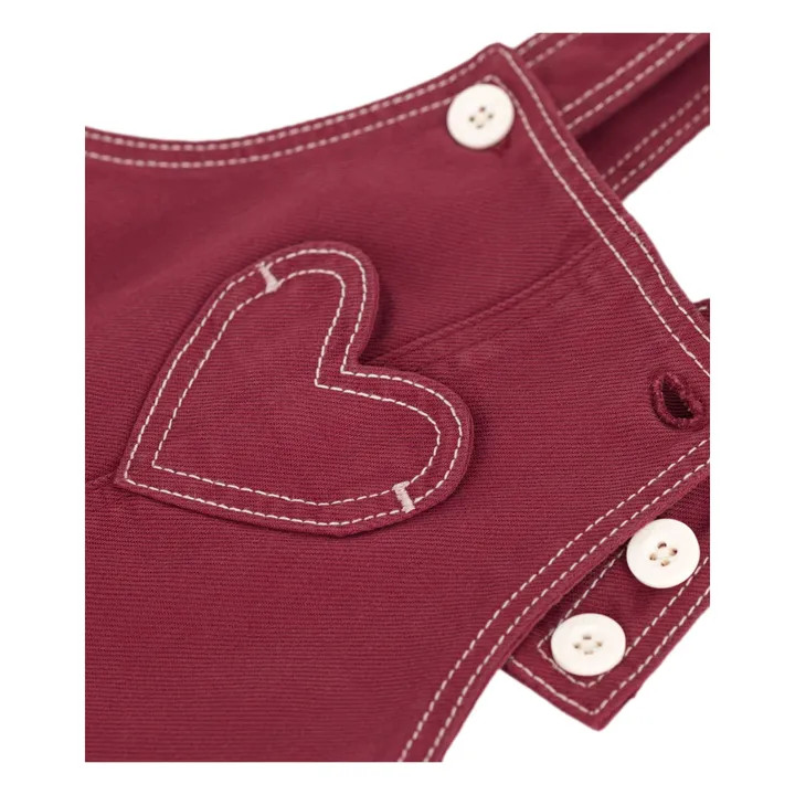 Heart dungarees | Burgundy | Smallable