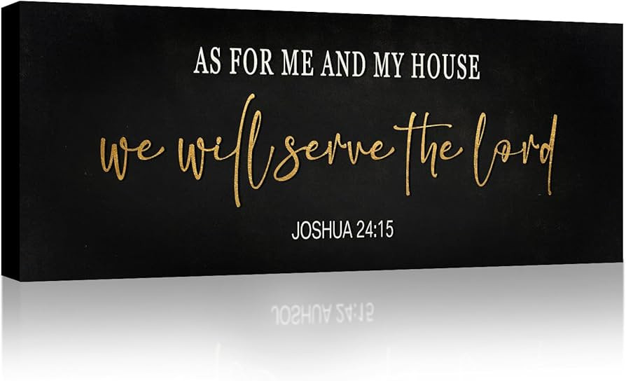 Christian Farmhouse Canvas Wall Art As for Me and My House We Will Serve the Lord Bible Verse Sig... | Amazon (US)