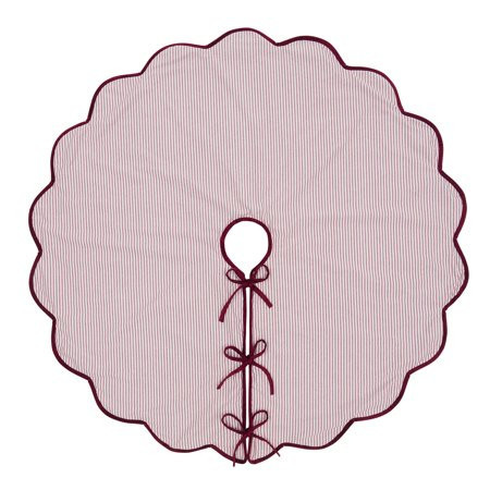 My Texas House Red Scallop Pinstripe Christmas Tree Skirt, 52" | Walmart (US)
