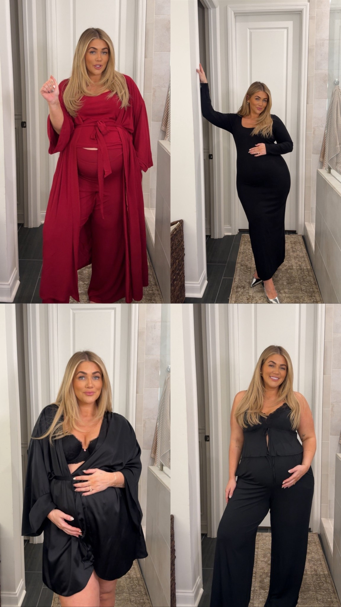 Victorias Secret with the cutest Valentines Day finds! 🩷Use code: LTK20 for 20% off + free shipping over $35! #VSParnter @victoriassecret 

Red pjs — XL/XXL
Black pjs — XL 
Bra — 36B 
Black dress — XL 