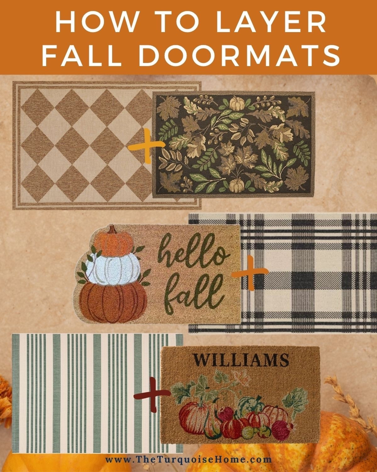 Easy Fall Doormat and Rug Combinations

Botanical fall mat + natural woven-look rug
Pumpkin doormat + black-and-cream plaid rug
Personalized mat + green-colored striped rug

#LTKSeasonal #LTKHome