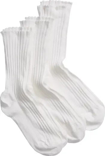 Hue 3-Pack Scalloped Rib Socks | Nordstrom | Nordstrom