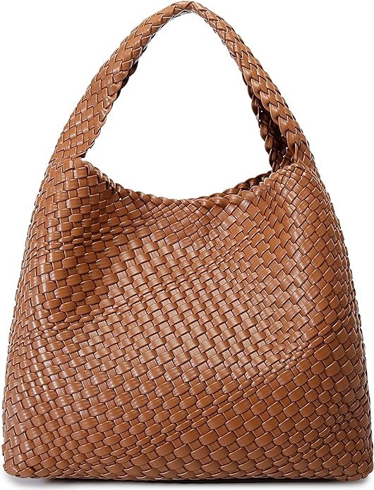 Fashion Woven Purse for Women Top-handle Shoulder Bag Soft Summer Hobo Tote Bag | Amazon (US)