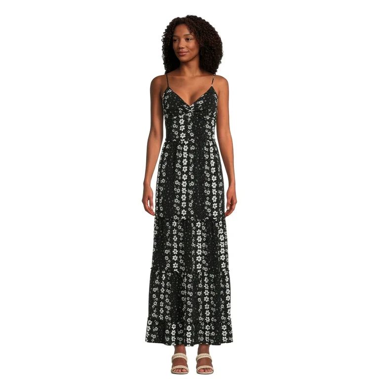 No Boundaries Juniors’ Knot Front Maxi Dress, Sizes XS-XXXL - Walmart.com | Walmart (US)